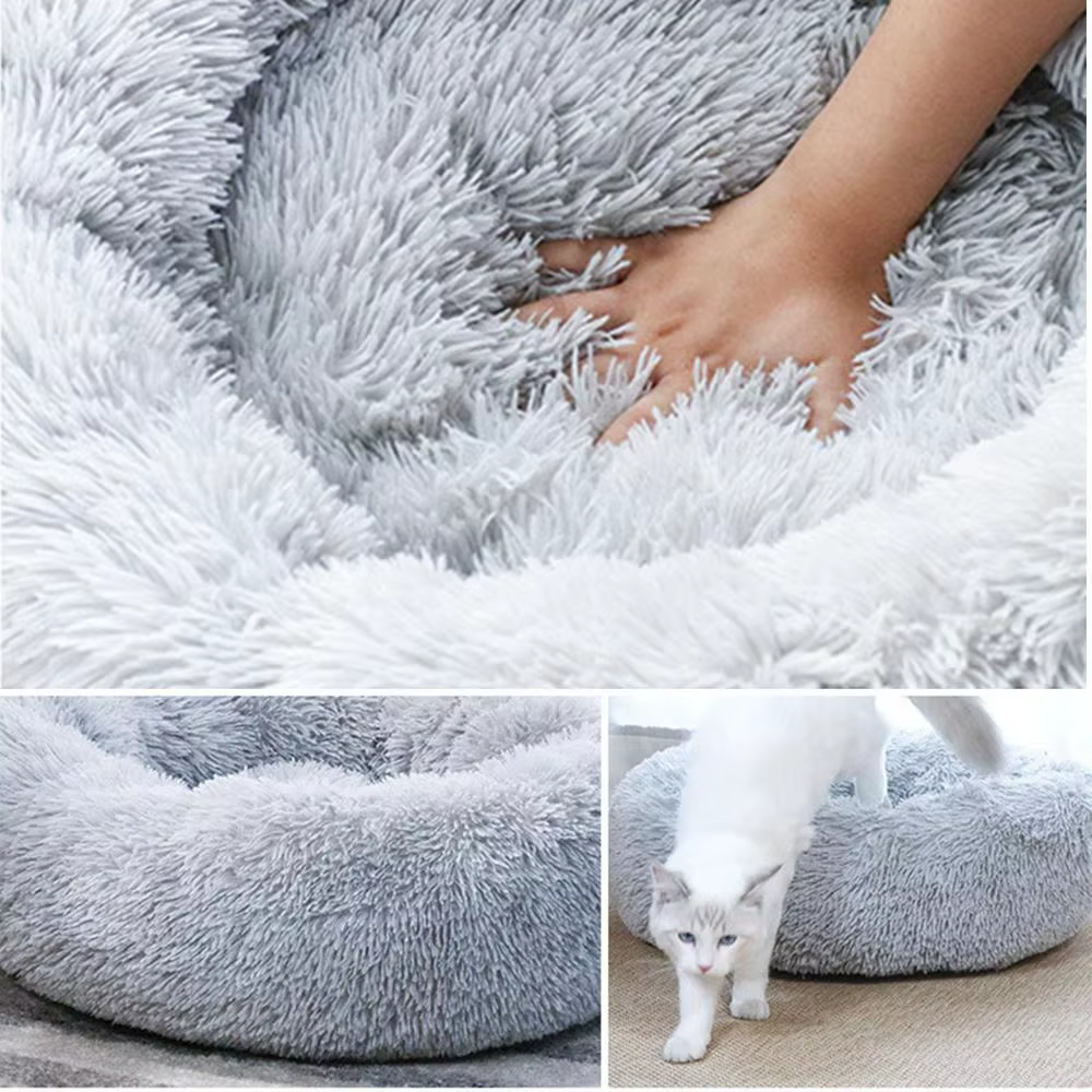 Heated Plush Donut Pet Bed